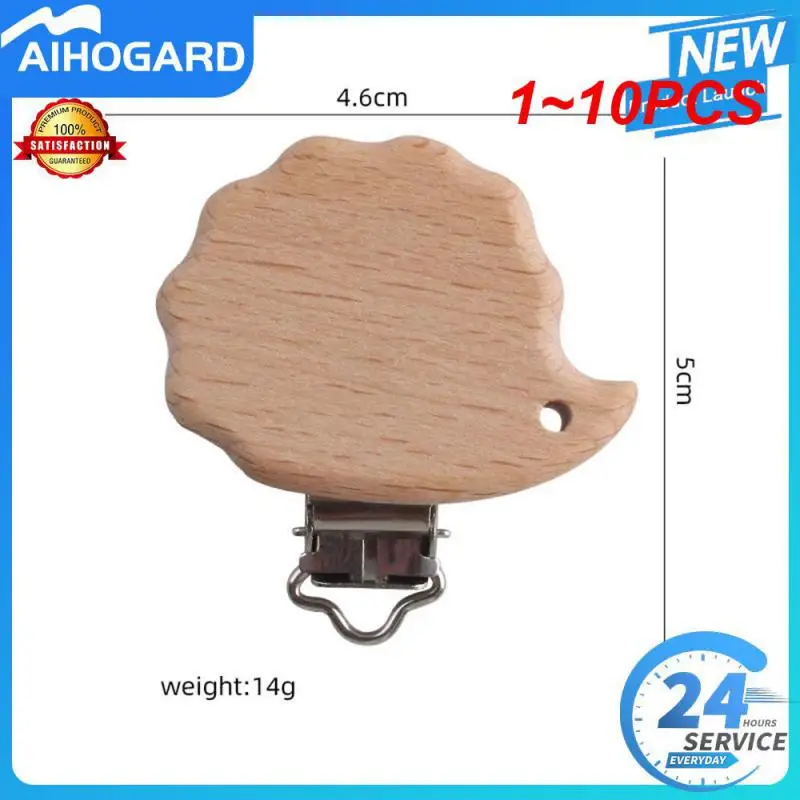 1 ~ 10Pcs Speenkoord Clip Per Ciuccio Per Dentizione Clip Per Ciuccio In Legno Di Faggio Per Cartoni Animati Accessori Per Porta Ciuccio Di Sicurezza 