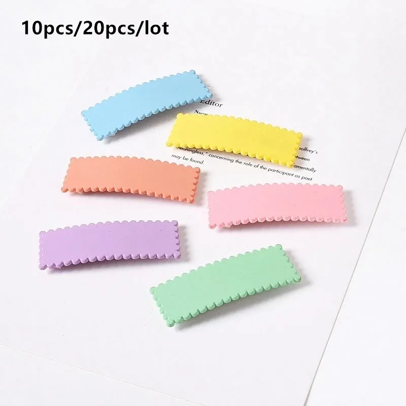 20pcs 5.5cm 웨이브 머리핀 워터 드롭 BB 클립 직사각형 마카롱 컬러 헤어 클립 Diy 쥬얼리 만들기 헤어 클립 액세서리