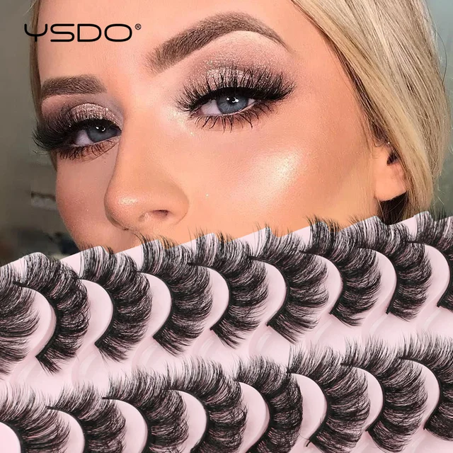 YSDO 5/10 Pairs Mink False Eyelashes Makeup Beauty Eyelash Extension Natural Fluffy 3d Mink Lashes Maquiagem Thick Volume Cilios 1