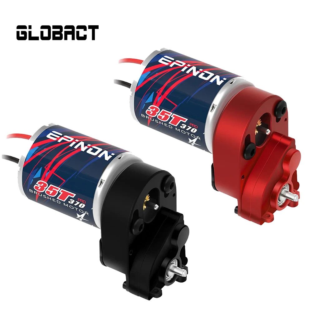 

Globact 370 35T Brushed Motor with Aluminum Transmission Gearbox Shock Mounts for 1/24 AXIAL SCX24 Bronco JLU C10 Gladiator B17