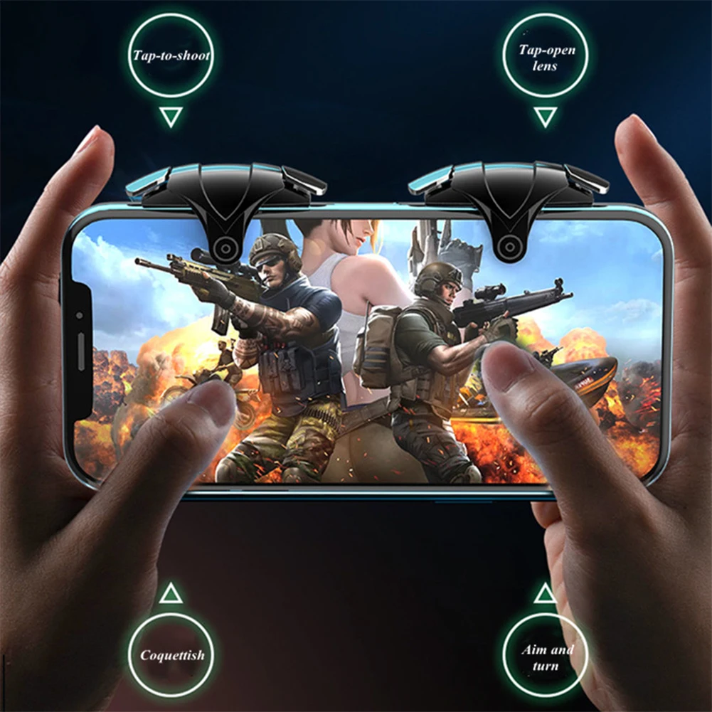 Gaming Controller Game Joystick G12 Mobile Phone Gaming Trigger Game PUBG Shooter Joysticks Gamepad Shooting ABS Aim Key Button L1 R1 Controller For IOS Android