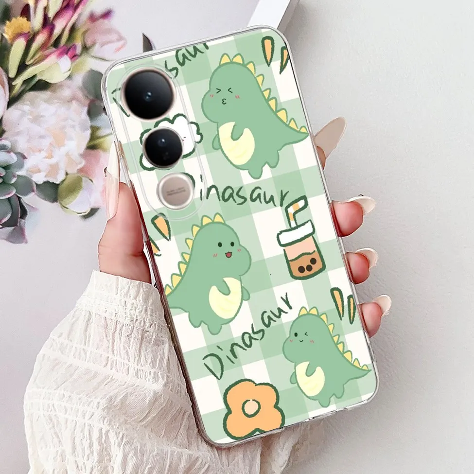 Clear Fashion Luxury Cute Cartoon Cat TPU Bumper Phone Case Cover