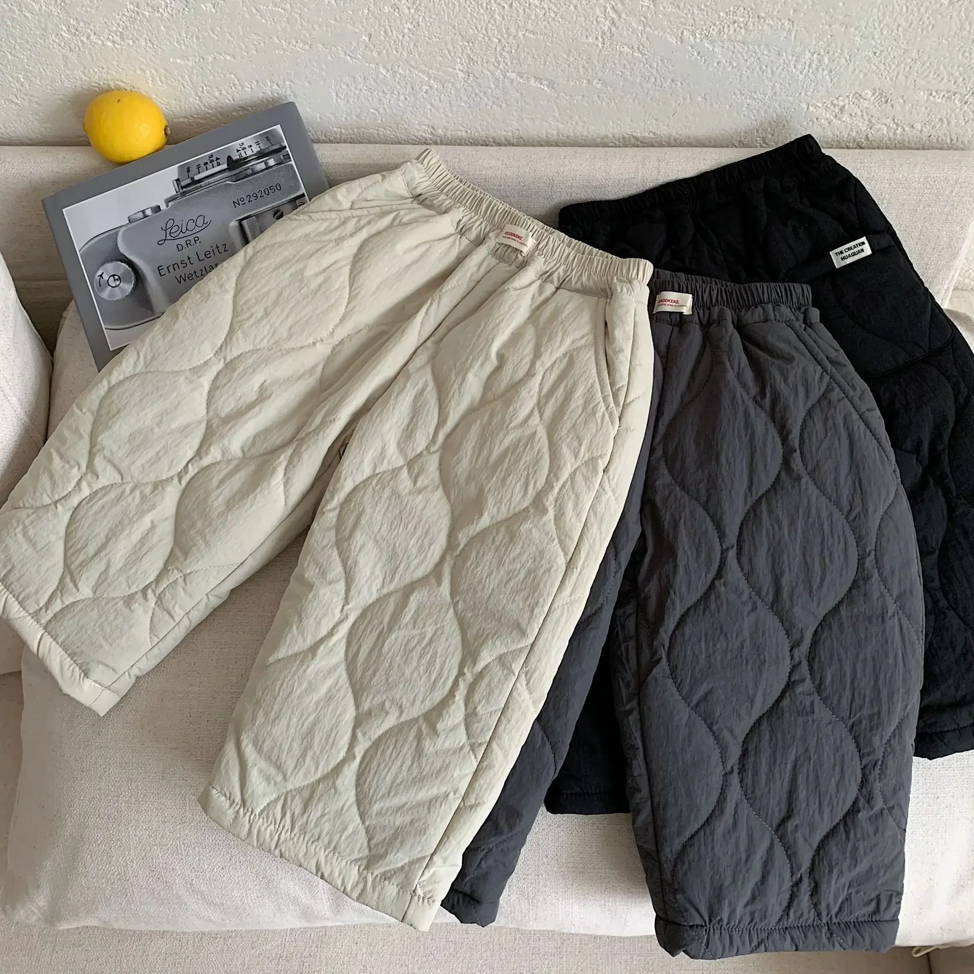 Boys Thick Fleece Pants Warm Lining Trousers for Kids