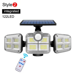 Solar-Powered Outdoor & Indoor Garden Lamp - 20W, 3 Lighting Modes, IP65 Waterproof, Adjustable Head & Wide Lighting Angle (122led integrated)