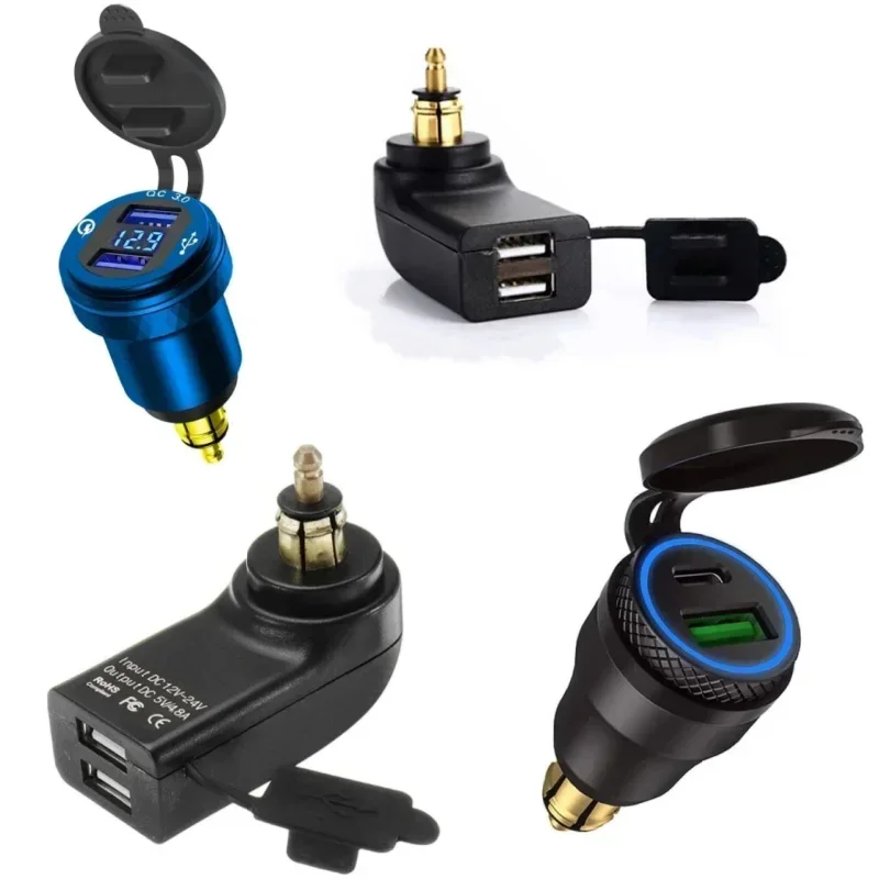 Adaptateur d'alimentation pour chargeur double USB F800R QC3.0, prise Hella DIN pour BMW F750GS R1250GSA G650XGS F900R R1200RT R1200GS ADV S1000XR