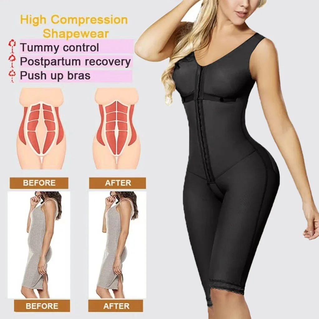 Women'S Front Opening Sleeveless And Knee Shapewear Lace Shapewear Slimming Shorts Bodyshaper Women Women'S Home Wear