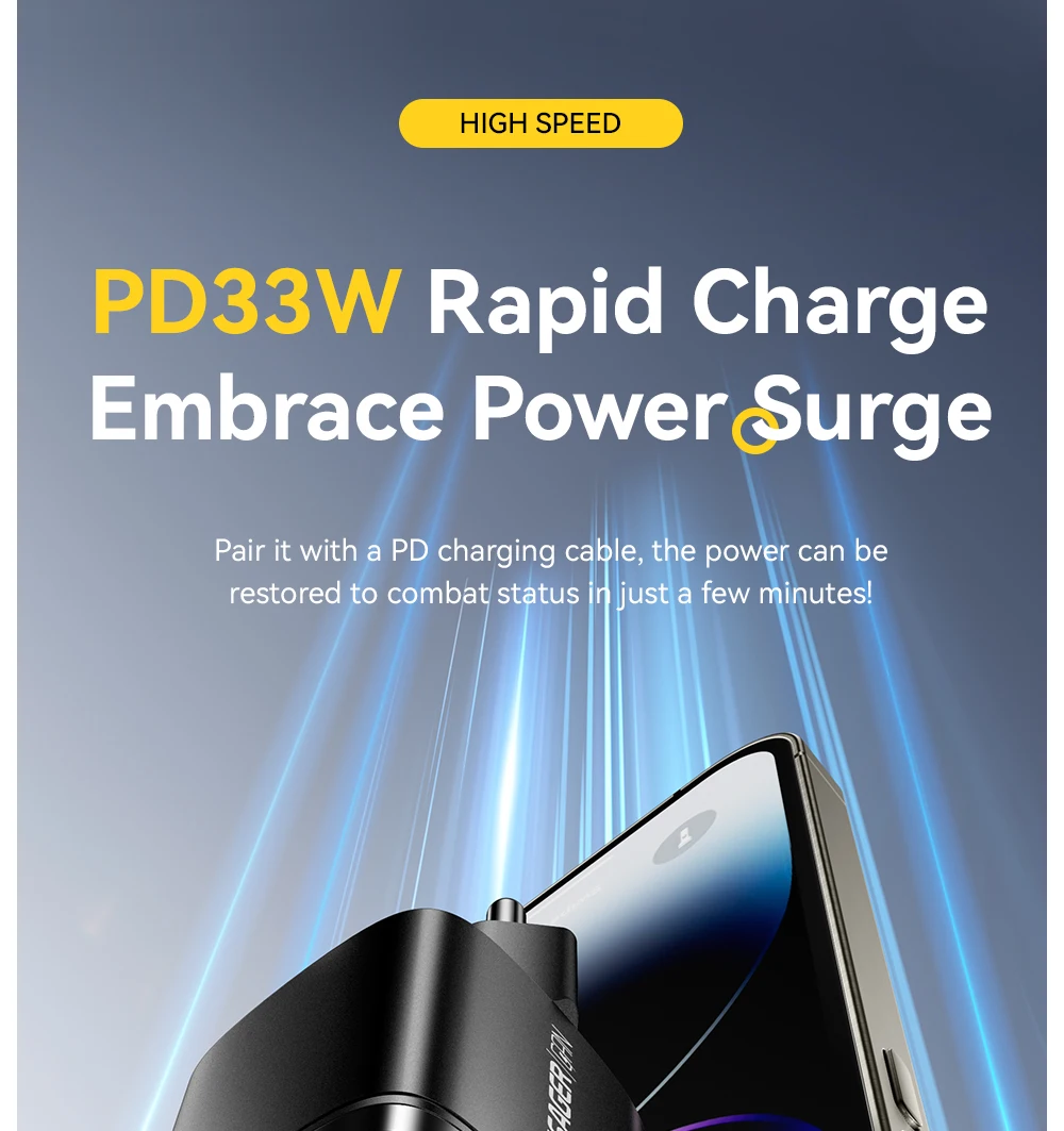 Se22be7a058b24bf7b7f4c37e9d23d27fS Essager Chargeur 33W GAN – Charge rapide ultra efficace pour smartphone et tablette