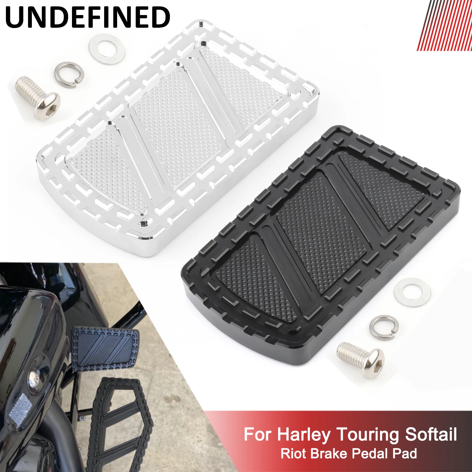 

Riot Brake Pedal Pad for Harley Softail Heritage Fat Boy Dyna Switchbacks Touring Electra Road Street Tour Glide Trike Road King