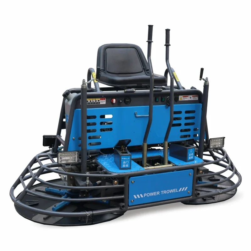 Concrete Power Trowel Factory Price Seat Type Double Pan Floor Surface Finishing Polishing Float Machine Gasoline Ride on