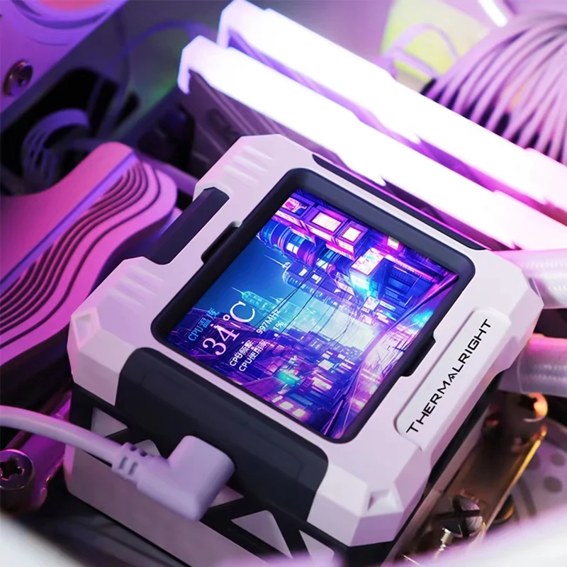 Thermalright FW 240 X No Fan Version All -In -One Water -Cold Radiator 2.4" IPS LCD DIY Screen White