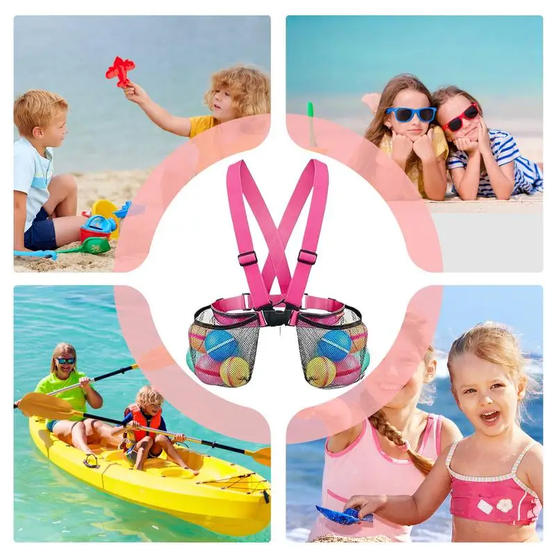 Beach Bag For Kids Large Capacity Mesh Backpack Sturdy Buckle Design Travel Tote With Shoulder Strap For Sports Dance Travel