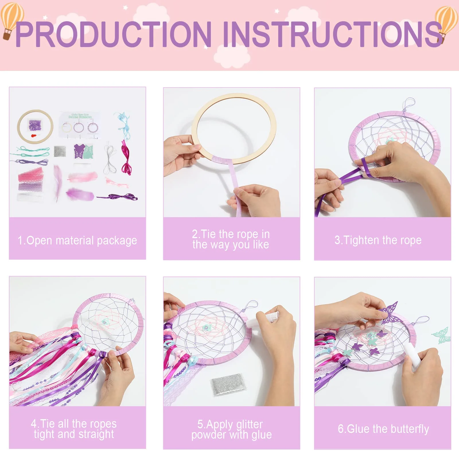 Dream Cather DIY Crafting 장식 용품 키트 세트 어린이를위한 어린이를위한 성인용 소녀