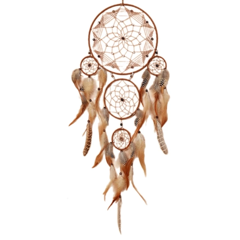 

Настенный декор «Ловец снов» с перьями ручной работы, украшение «Ловцы снов», настенное украшение для девочек, спальня, Прямая