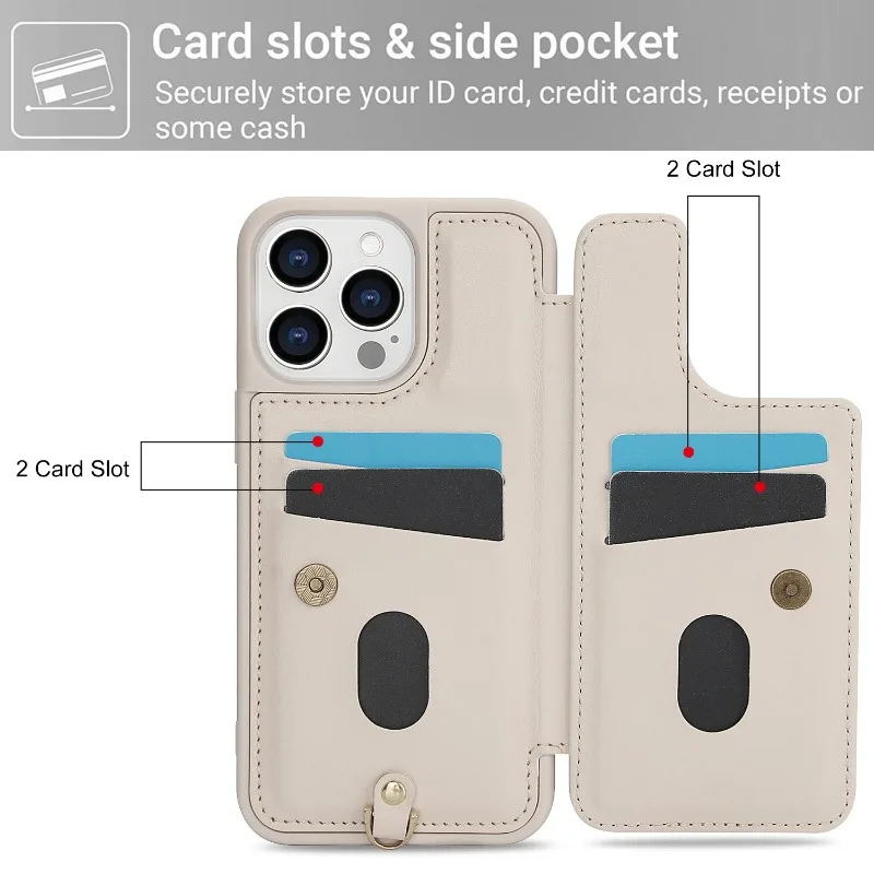 Crossbody Wrist Strap Flower Phone Case for IPhone 16 15 14 13 12 11 Plus Pro Max XS XR X 7 8 Wallet with Card Holder Shell Cover_voghion.com