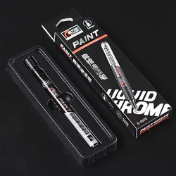 Silver Paint Marker Electroplated Silver Pen,Highlight Metal Repair Pen, Automotive High Gloss Chrome Plated Helmet