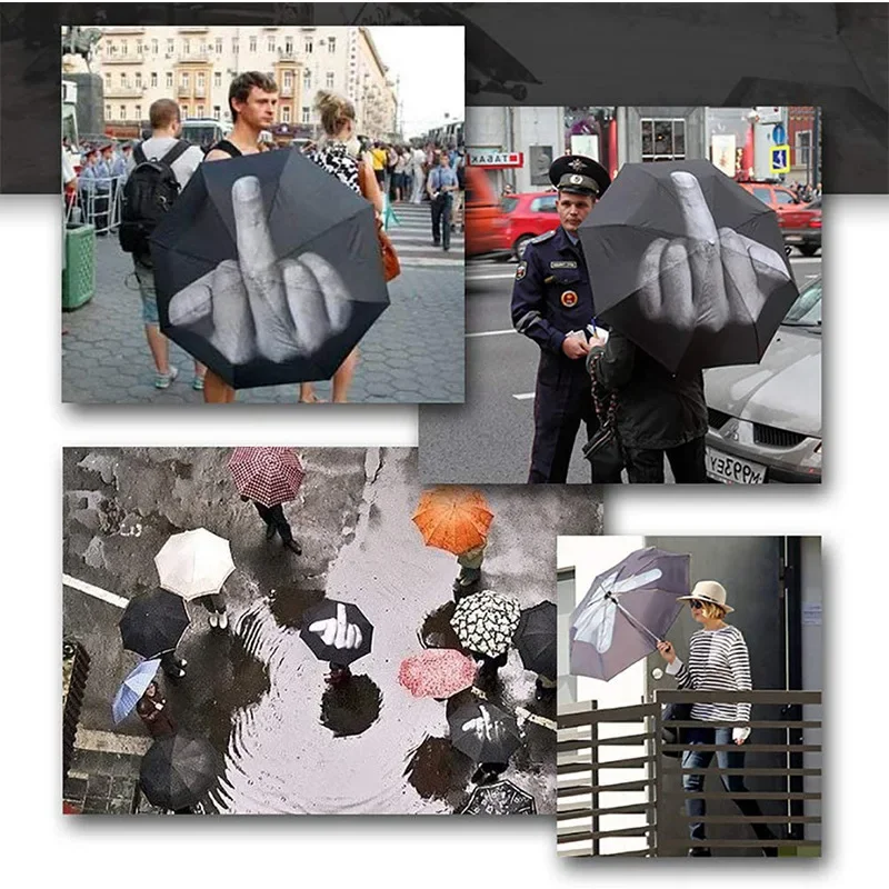 Folding Umbrella Middle Finger Folding Umbrella for Women Men
