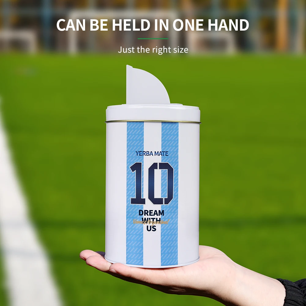 Yerba Mate Tea Container Nut Storage Coffee Tank Sugar Cans Kitchen Storage Organizer, Argentina Football Captain No.10 Style 4