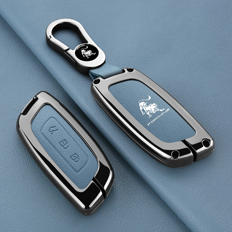Zinc Alloy Leather Car Key Case Fob Cover Protector Holder Shell For ...