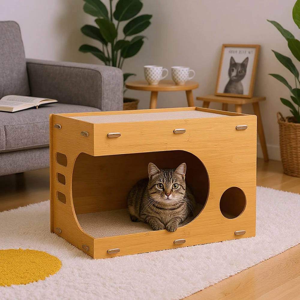 Tieker pet cat house cat scratching board corrugated paper four seasons universal cat bed detachable cat bed