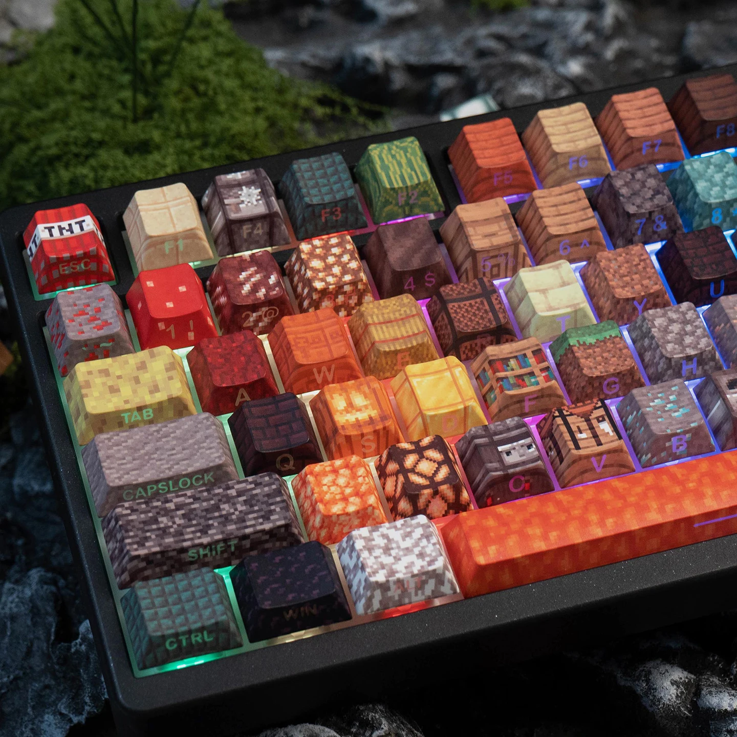 Keycaps Gamer Original Colorful keycaps 128 keys Side Bright Print PBT Cherry Profile ...