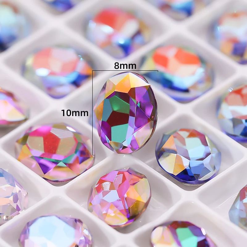 Cristales decorativos de cristal ovalados para joyería, cristales de  imitación, cuentas strass para manualidades, 20x30mm, 13x18mm, 10x14mm -  AliExpress