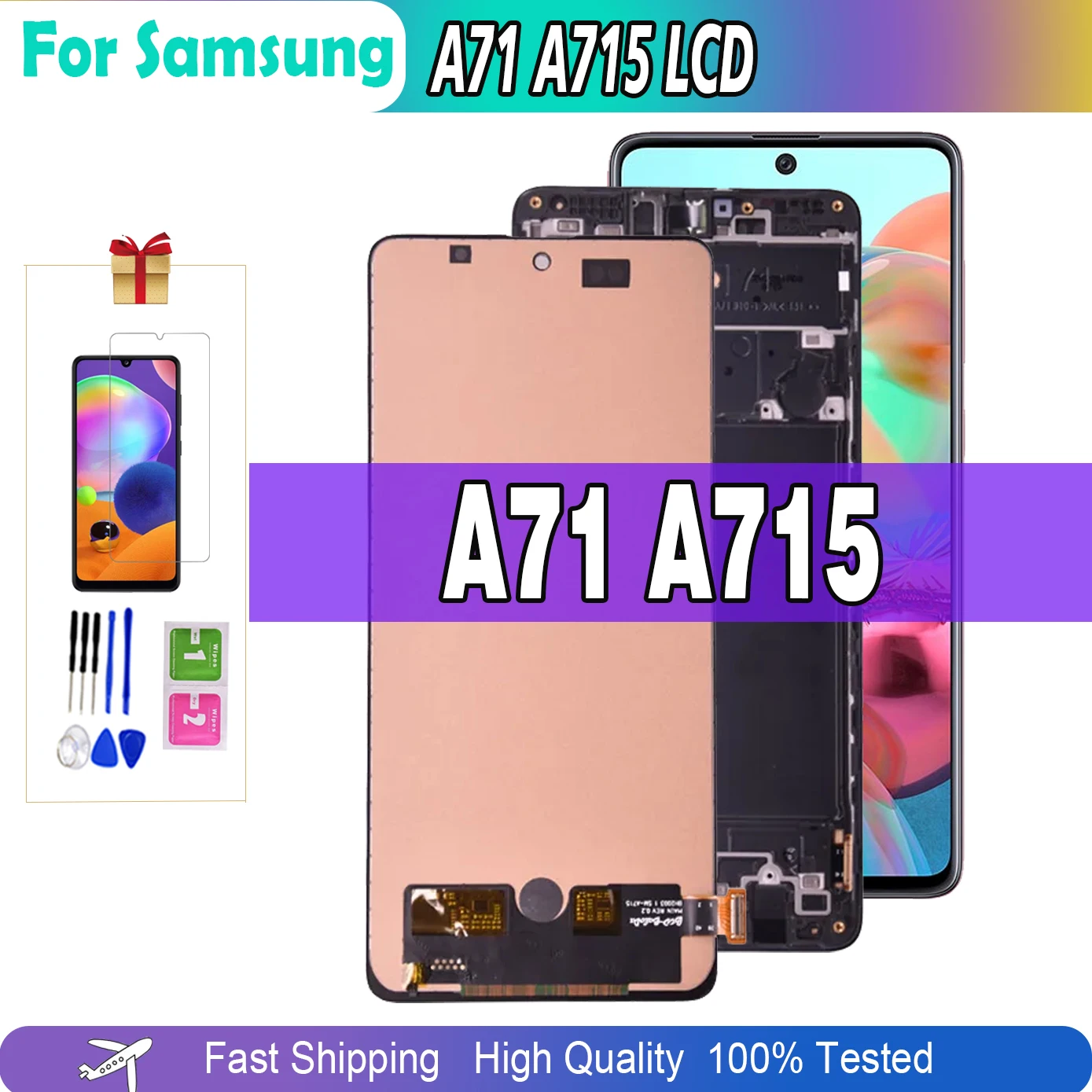 

AMOLED 6.7" For Samsung Galaxy A71 A715 LCD Display For Galaxy A71 A715F A715FD LCD Touch Screen Digitizer Replacement