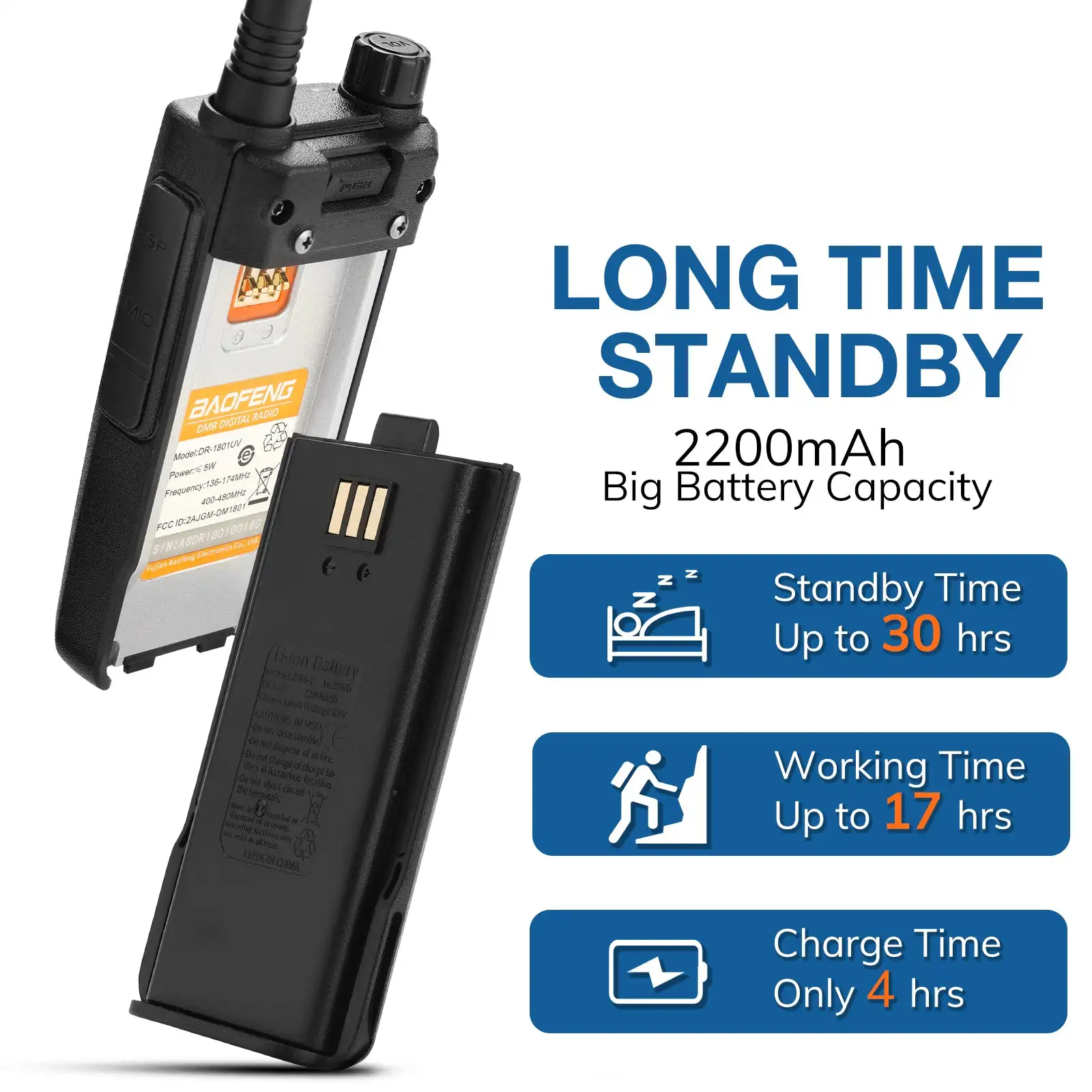 Baofeng DR-1801UV Long Range Dual Band DMR Digital/Analog Walkie Talkie Tier I Tier II Dual Time Slot Upgrade DM-1801 Ham Radios 3