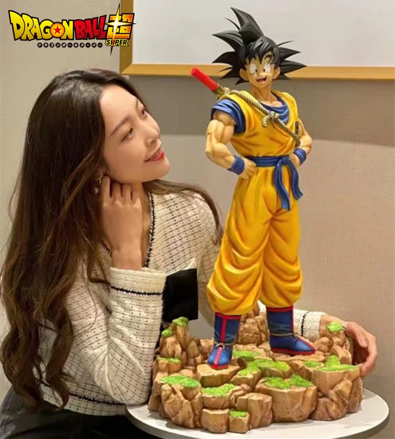 Anime Dragon Ball Dream Son Goku Somersault Cloud Super Saiyan Standing Decor Figura Statua Modello Giocattoli Ornamento Regali Di Natale