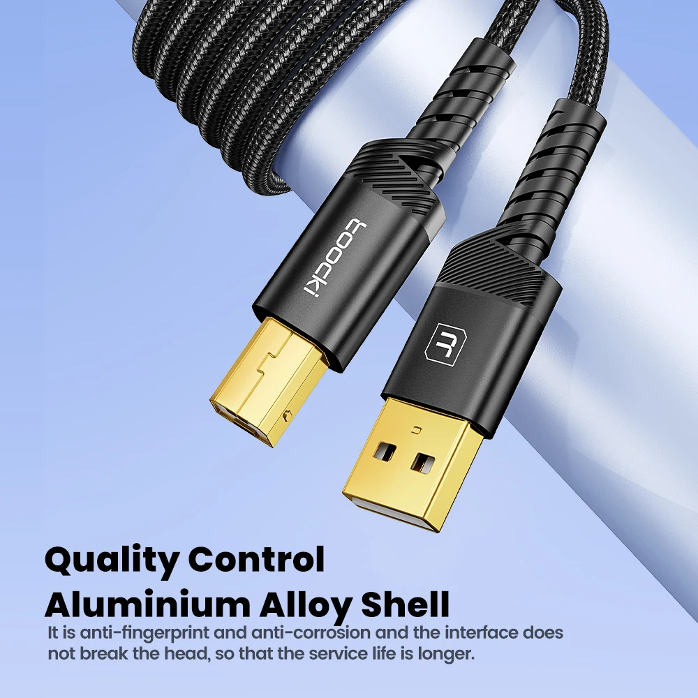 투키 USB 프린터 케이블 USB A/C 남성 타입 B 남성 초저왜곡 USB 2.0 케이블 스캐너 팩스 드라이브 프리 타입-C 코드