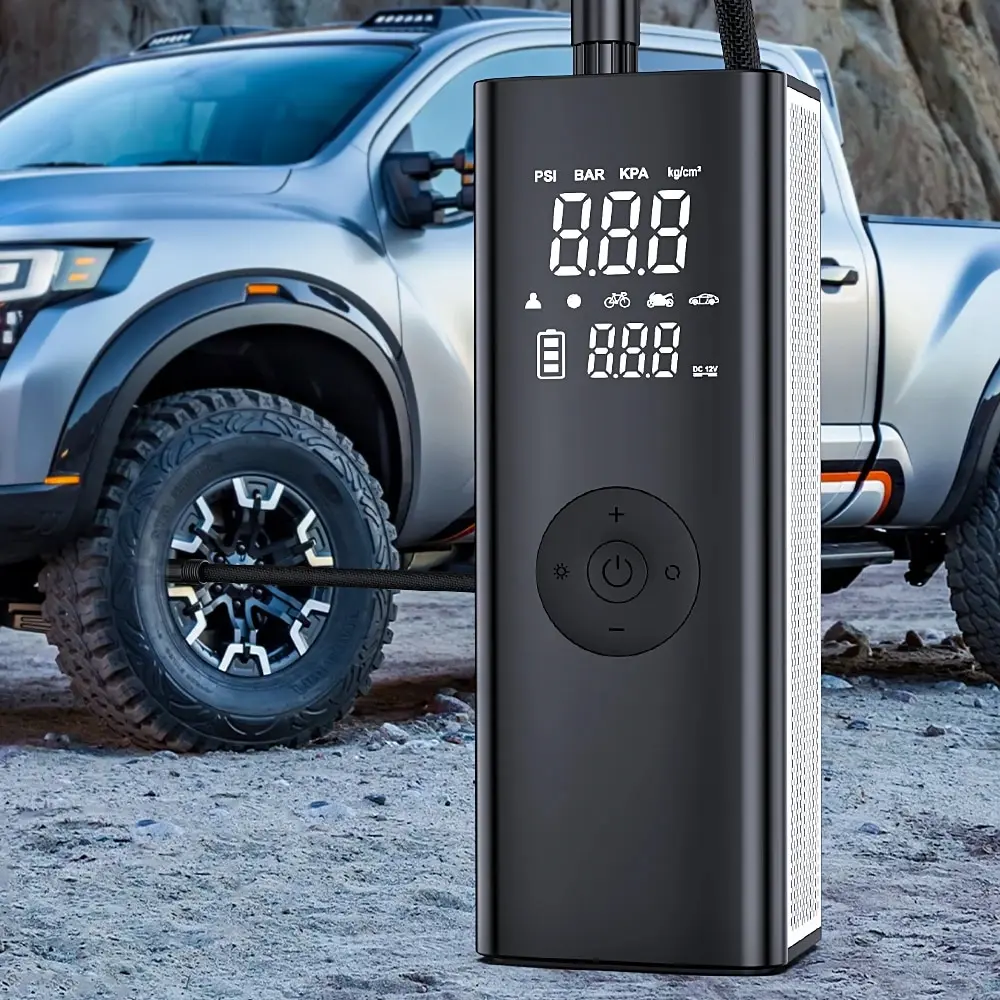 Air Compressor Pump Air Pump Electric Tire Inflator Air Compressor Inflatable Pump Tire Inflator Tire Inflator Gun Super Power Tire Inflator Pump 2600mAh X3 Portable Car Air Compressor 12V 150Psi For Pickup Trucks SUV Motorcycle Wireless Pump