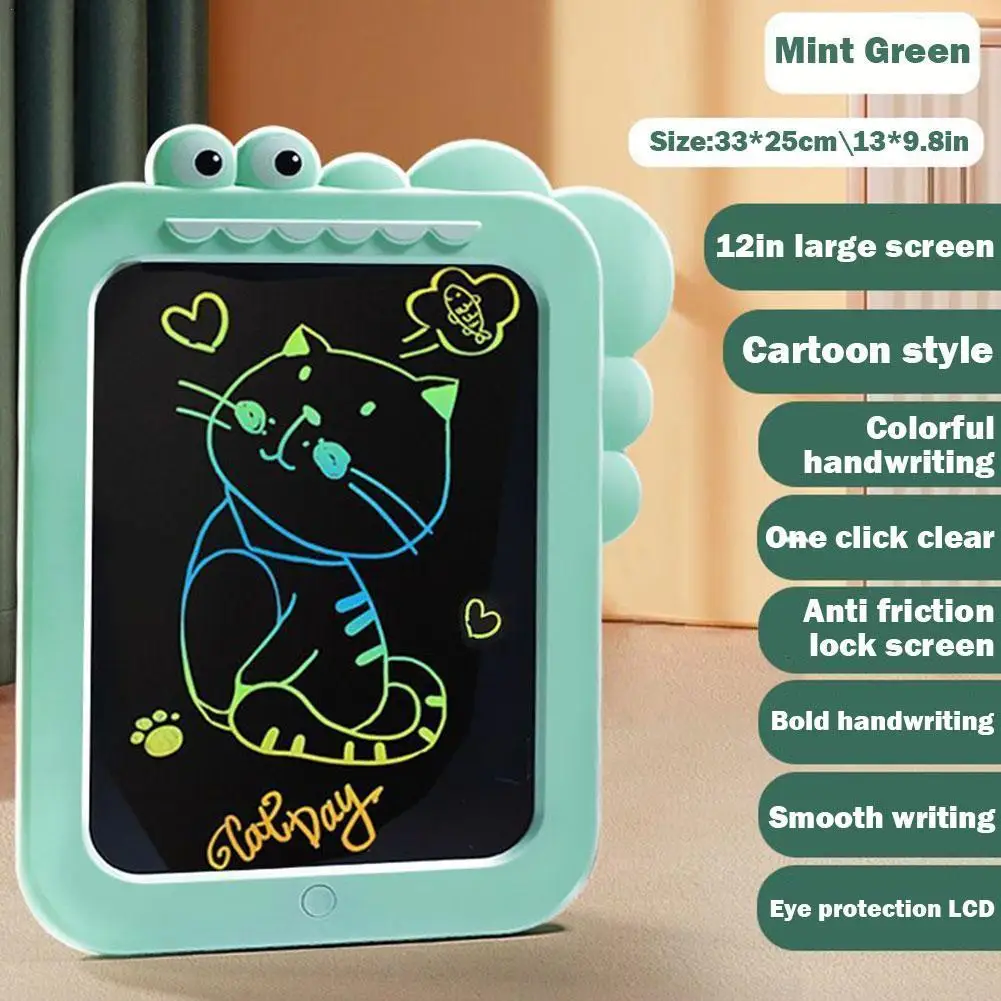 

Доска для рисования с ЖК-экраном, планшет для письма, детская доска для рисования с полным стиранием, для обучения, милый мультяшный дизайн для детей F3d5