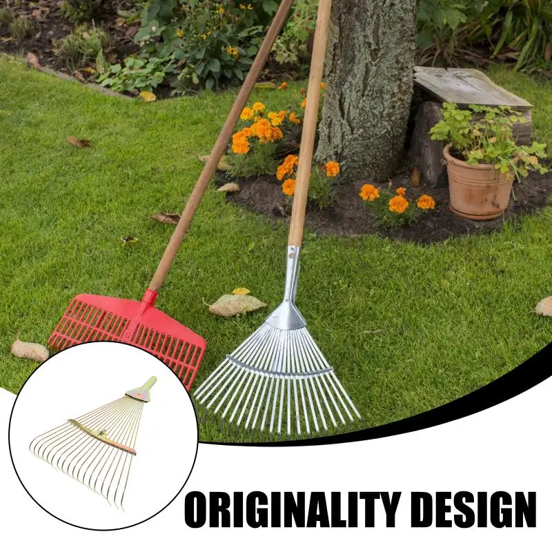 Description Picture 2 of itemGarden Pine Needle Rake Portable Steel Lawn Rake Garden Shrub Rake For Leaves