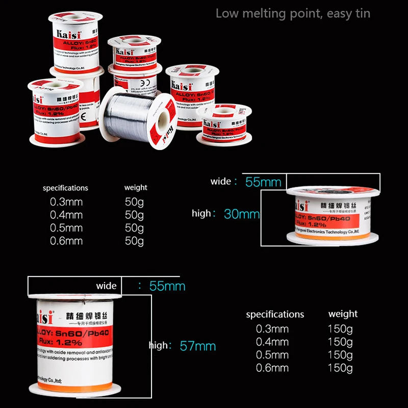 40g/140g 0.3/0.4/0.5/0.6mm Lead Low Melting Point Solder Wire Sn60Pb40 Flux 1.2% High Purity Rosin Tin for Mobile Phone Repair soldering wire,soldering tin wire
