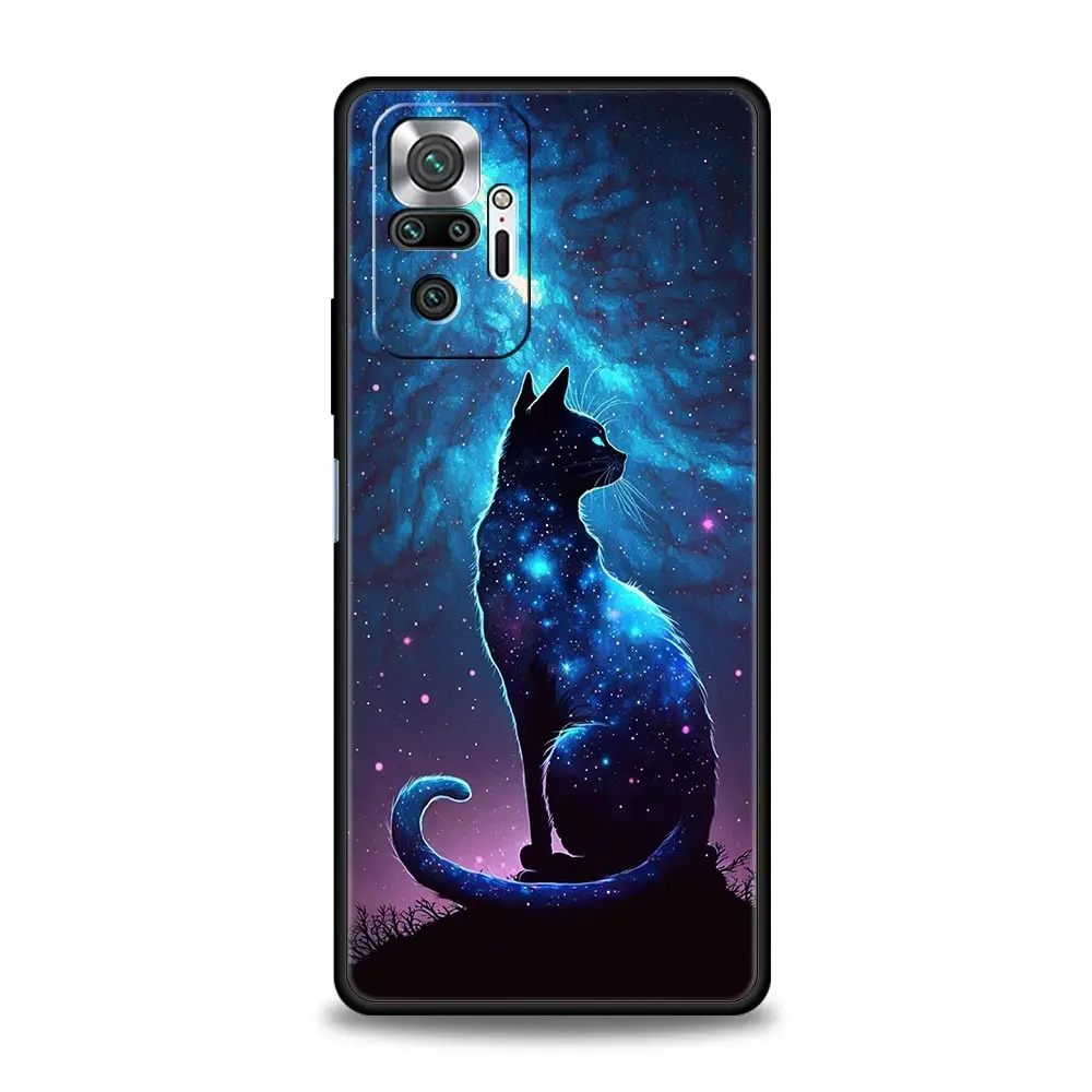 Cat Van Gogh Starry Sky Artistic Phone Case - Soft Cover
