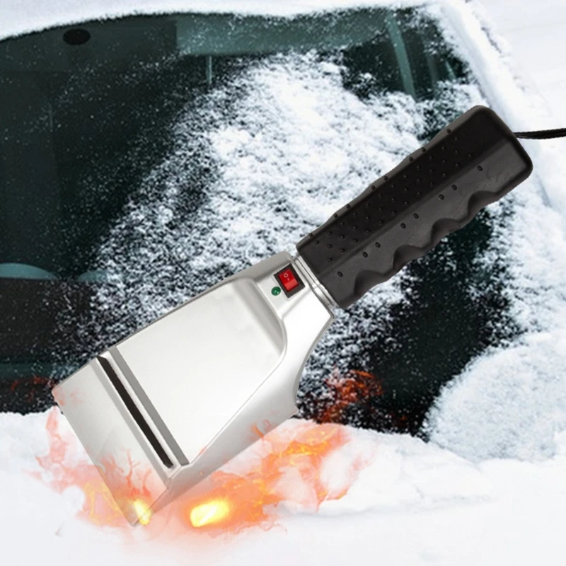 12V Car Window Heated Cleaning Shovel Car Windshield Snow Shovel Ice Scraper Electric Window Ice Snow Removal Hand Tools