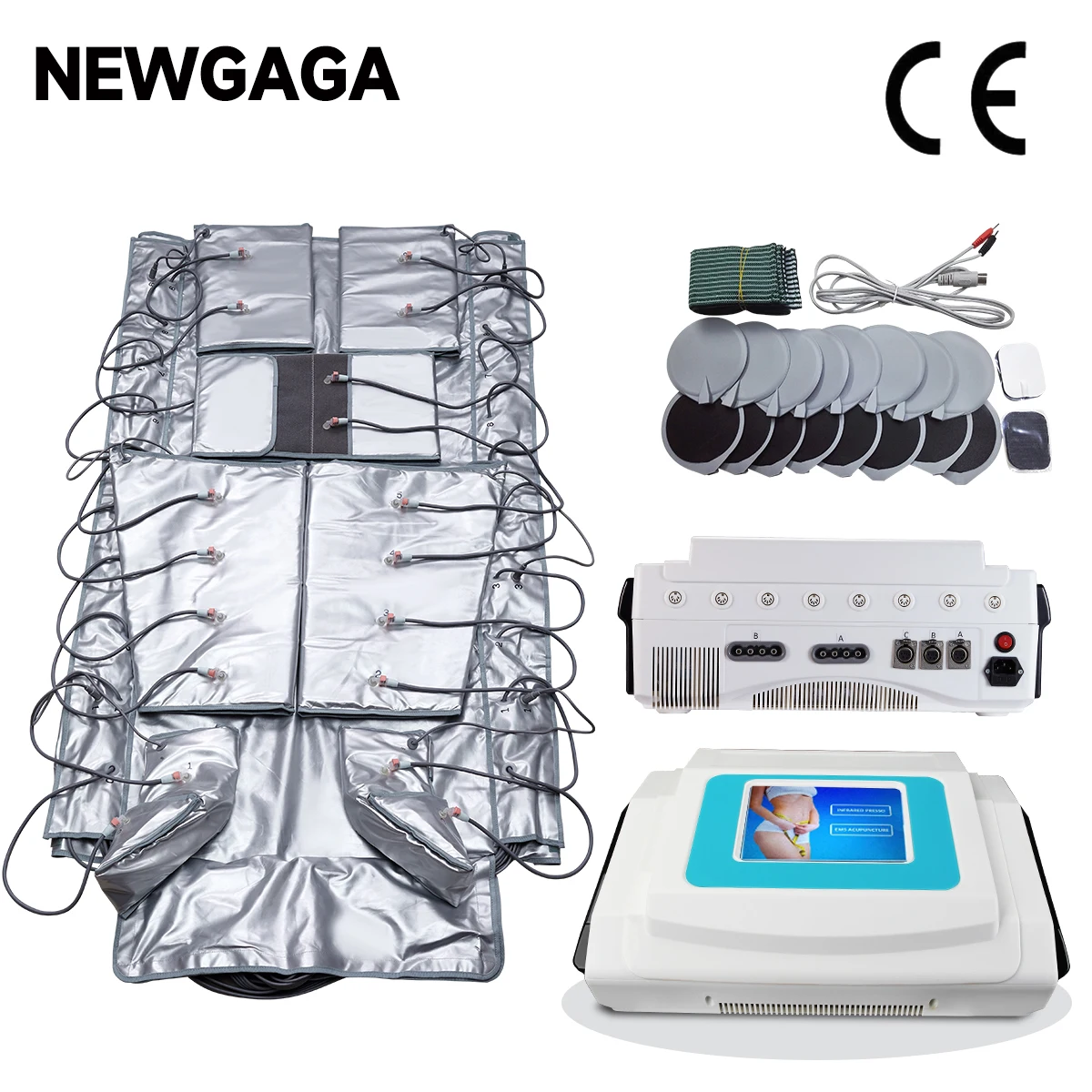 

NEWGAGA Portable 3 IN 1 Air Pressure Body Slimming Machine Weight Loss Lymphatic Drainage Pressotherapy Body Massage for Salon