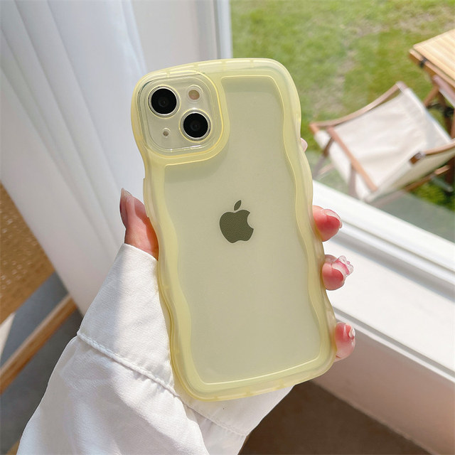 Curly Wave Transparent Case for iPhone 13 12 11 Pro Max X XR XS 7 8 Plus SE 2020 Etui Shockproof Clear Soft Cover Cases