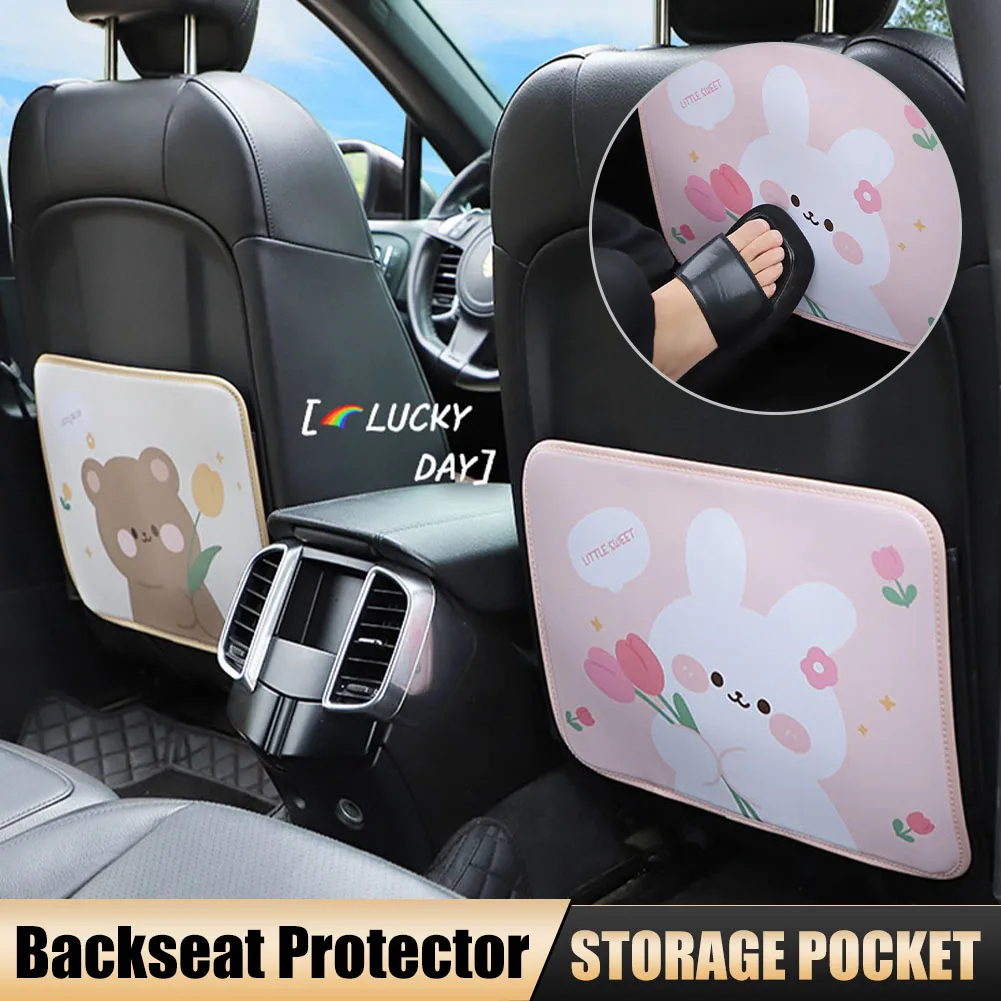 Cartoon Cute Car Seat Back Cover Protector for Kids Children 1Pcs Anti Kick Mat Waterproof Anti