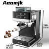 Aeomjk Hot and Cold Dual-Extract Semi-Automatic Grinding All-In-One Espresso Machine, 1.8L Water Tank, 20Bar Pressure, Steam Milk Foaming Machine 4