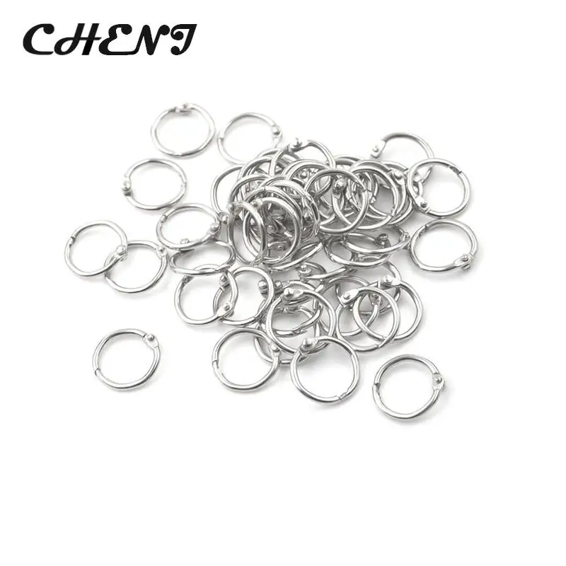 

50Pcs Metal Ring Binder Staple Book Binder Albums Loose-leaf Book Hoops Loose Leaf Ring Keychain Office Binding Supplies