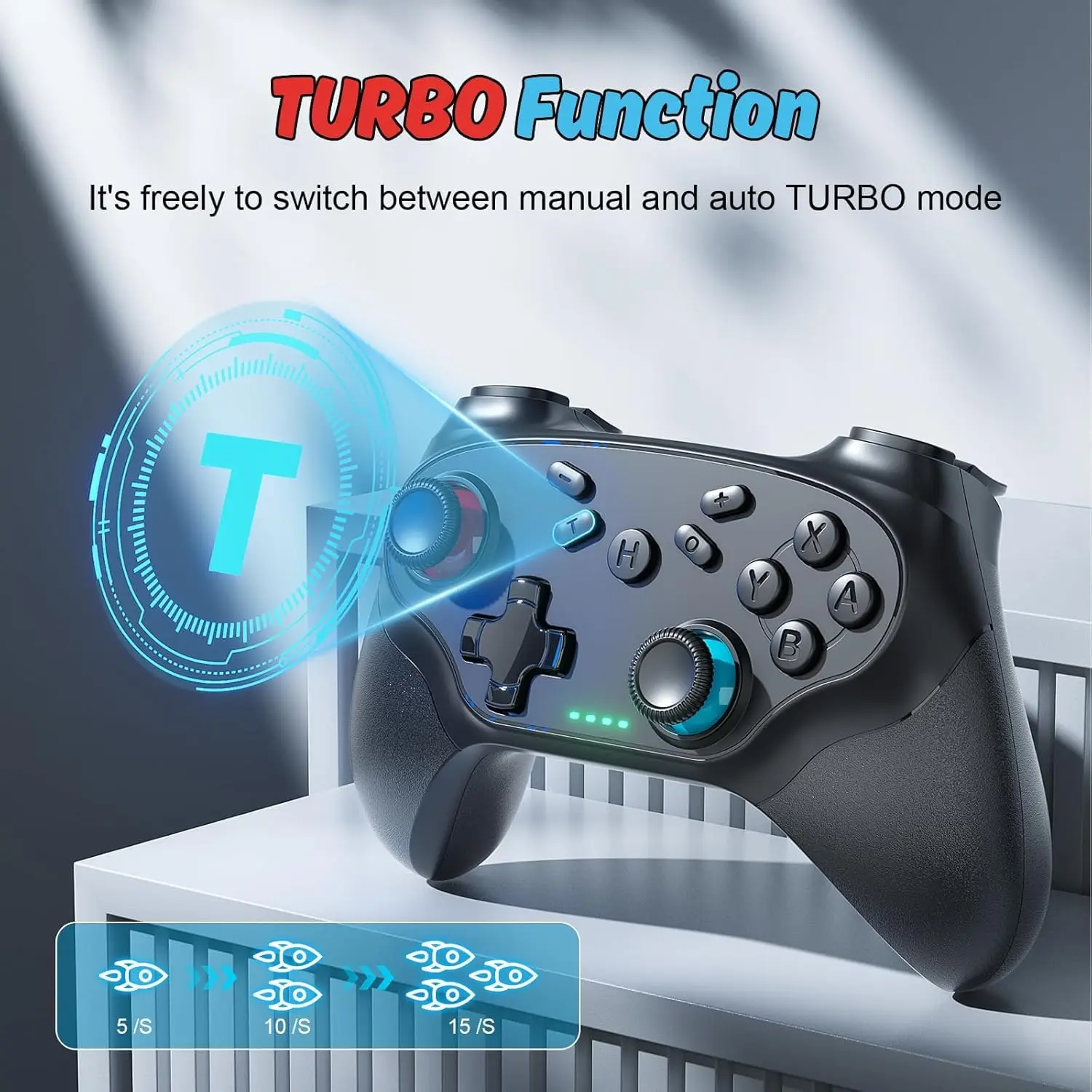 GAMROMBO Controller For Switch Oled/Lite/PC Wireless Game Joystick W/ 6-axis Gyro Turbo Vibration Gamepads Remote_voghion.com