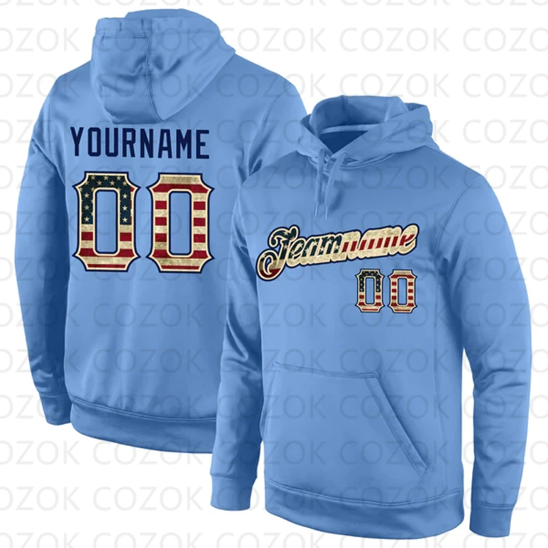 Customized Hoodie Blue Black Color Jersey 3D Printed  Unisex Pullovers Hoodie Casual Sweatshirts