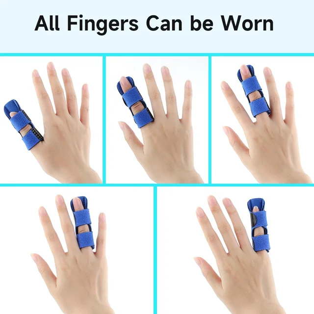 1Pcs Pain Relief Aluminium Finger Splint Fracture Protection Brace Corrector Support With Fixed Tape Bandage 5