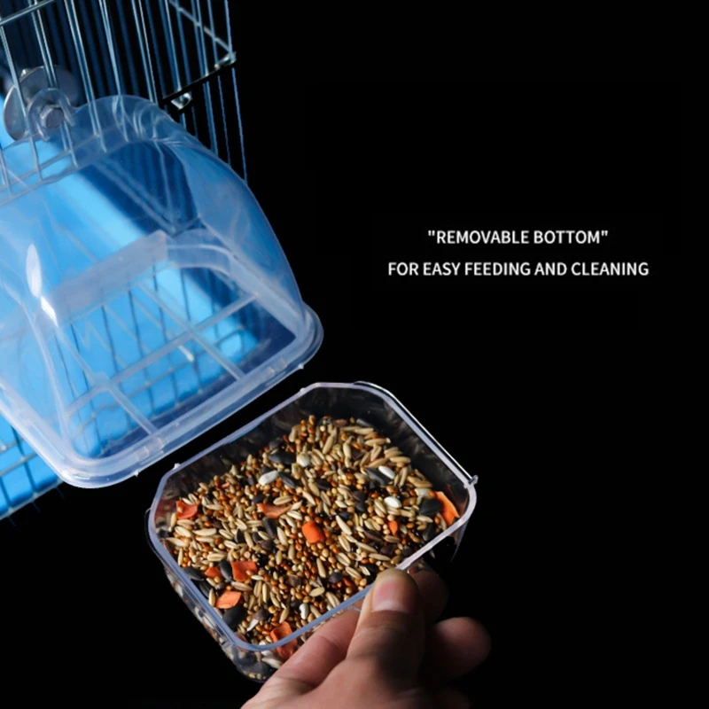 Bird Feeder Parrot Feeder Bird Feeder Budgerigar Canary Parrot Finches Parakeet Seed Container Grade Plastic Easy Install Durable