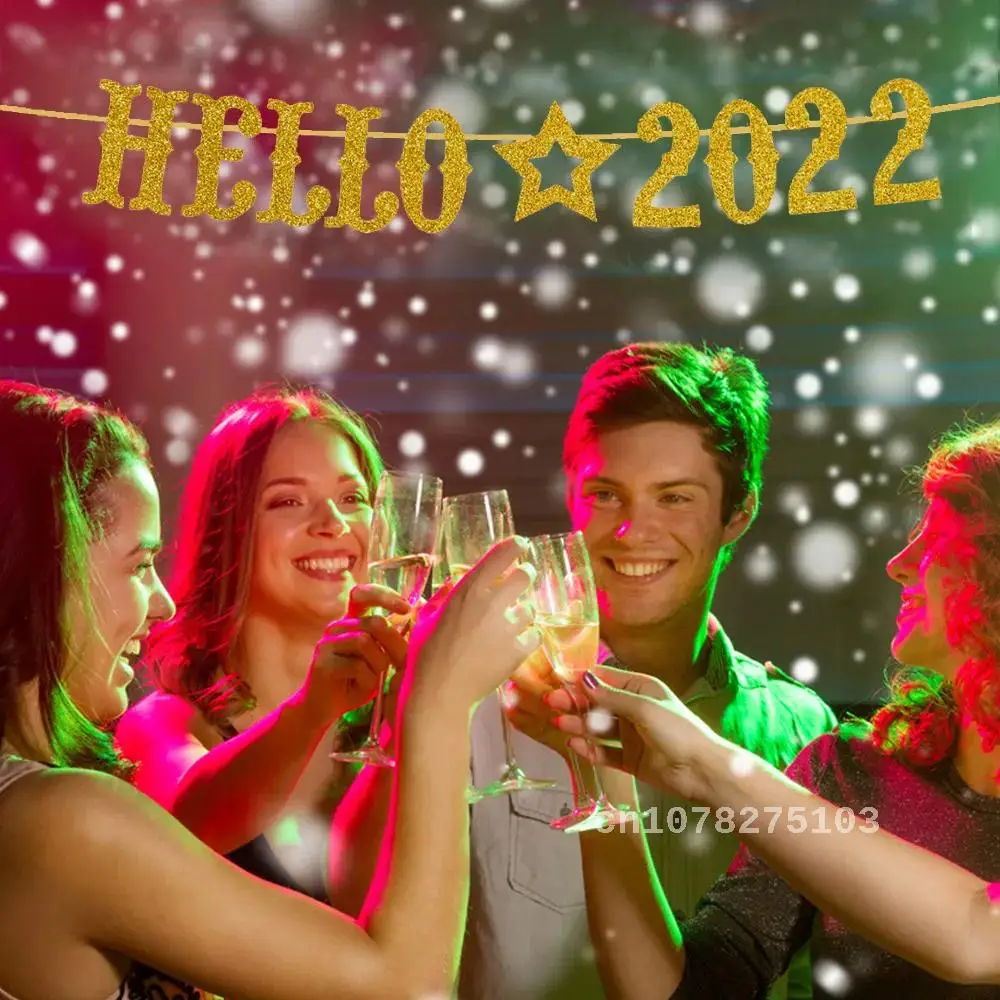 

Glitter Christmas Decoration Garlands, Bunting, Bring Joy to New Year's Celebrations, Happy New Year, 2022