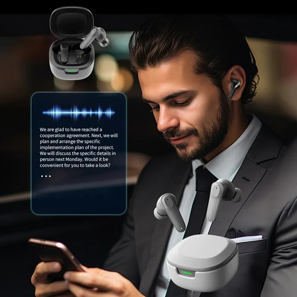 Waterproof Bluetooth Translator Earbuds with Noise Cancelling