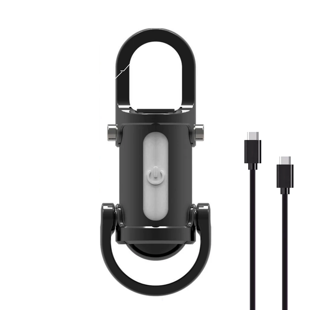 Porte-clés lumineux puissant, rechargeable par USB-C, multifonction, lumière rouge, bleue et blanche, COB, lampe de poche ultra-lumineuse en alliage d'aluminium_voghion.com