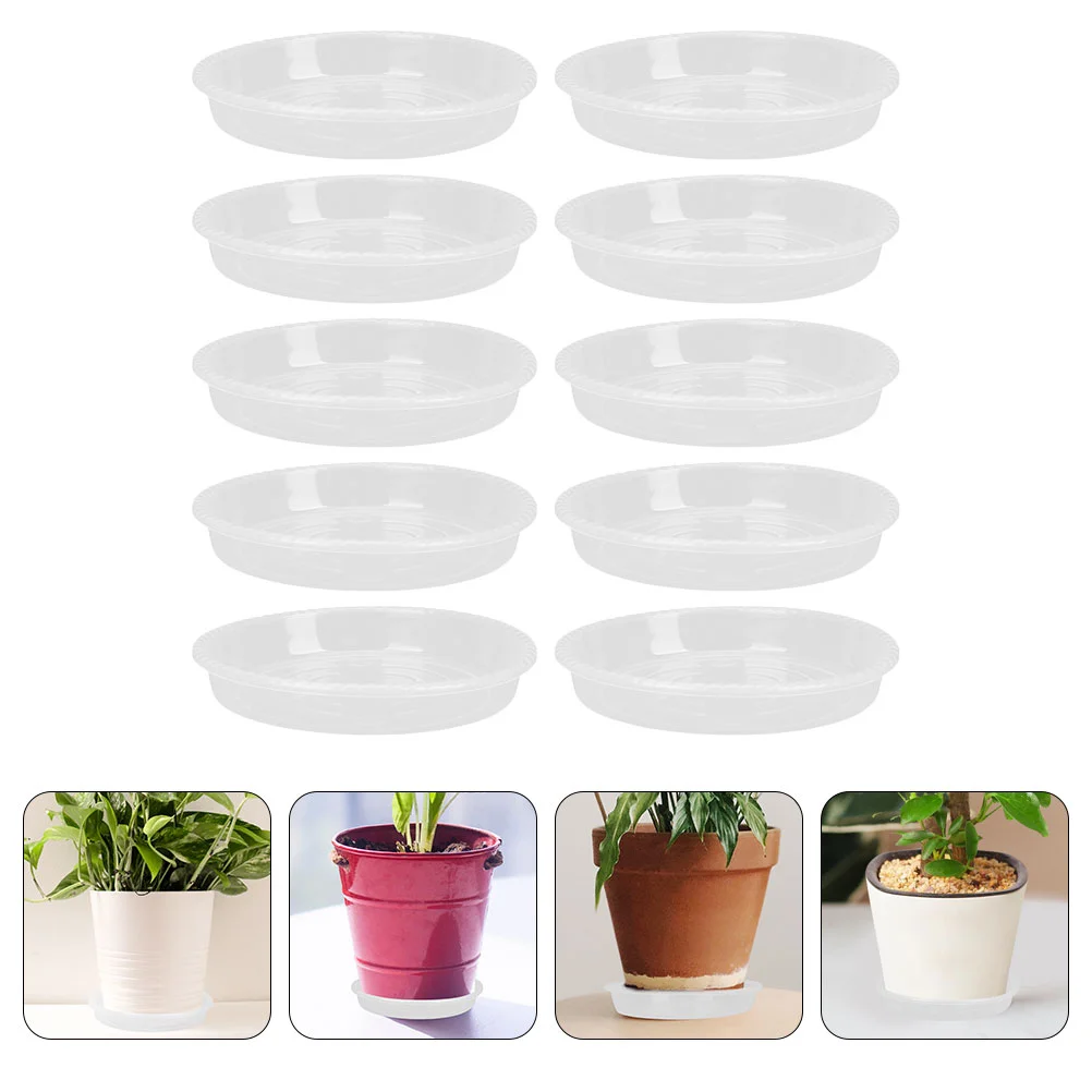 

10 Pcs Flower Pot Tray Saucers Plant Trays for Indoors No Holes Water Plants Plastic House Pots Drainage