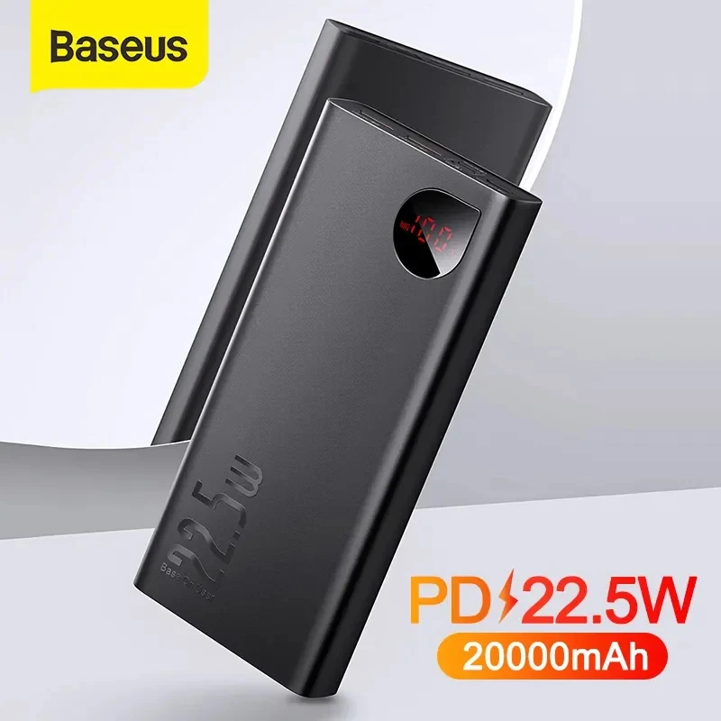 Baseus 20000mAh Power Bank Portable External Battery Charger PD 22.5W Fast Charge For iPhone 14 13 12 Xiaomi for power bank
