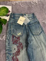 Y2K Embroidered Baggy Jeans Women Rock Hip Hop Retro Popular Casual High Waist Wide Leg Pants Streetwear New Fashion Big Pattern - Image 4